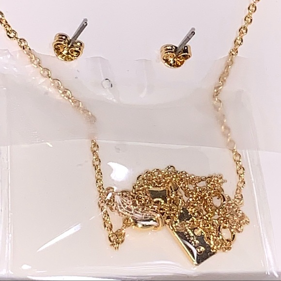 COACH Horse Carriage Crystal Necklace and Stud Earrings Set, 16" + 2" Extension - Picture 6 of 10